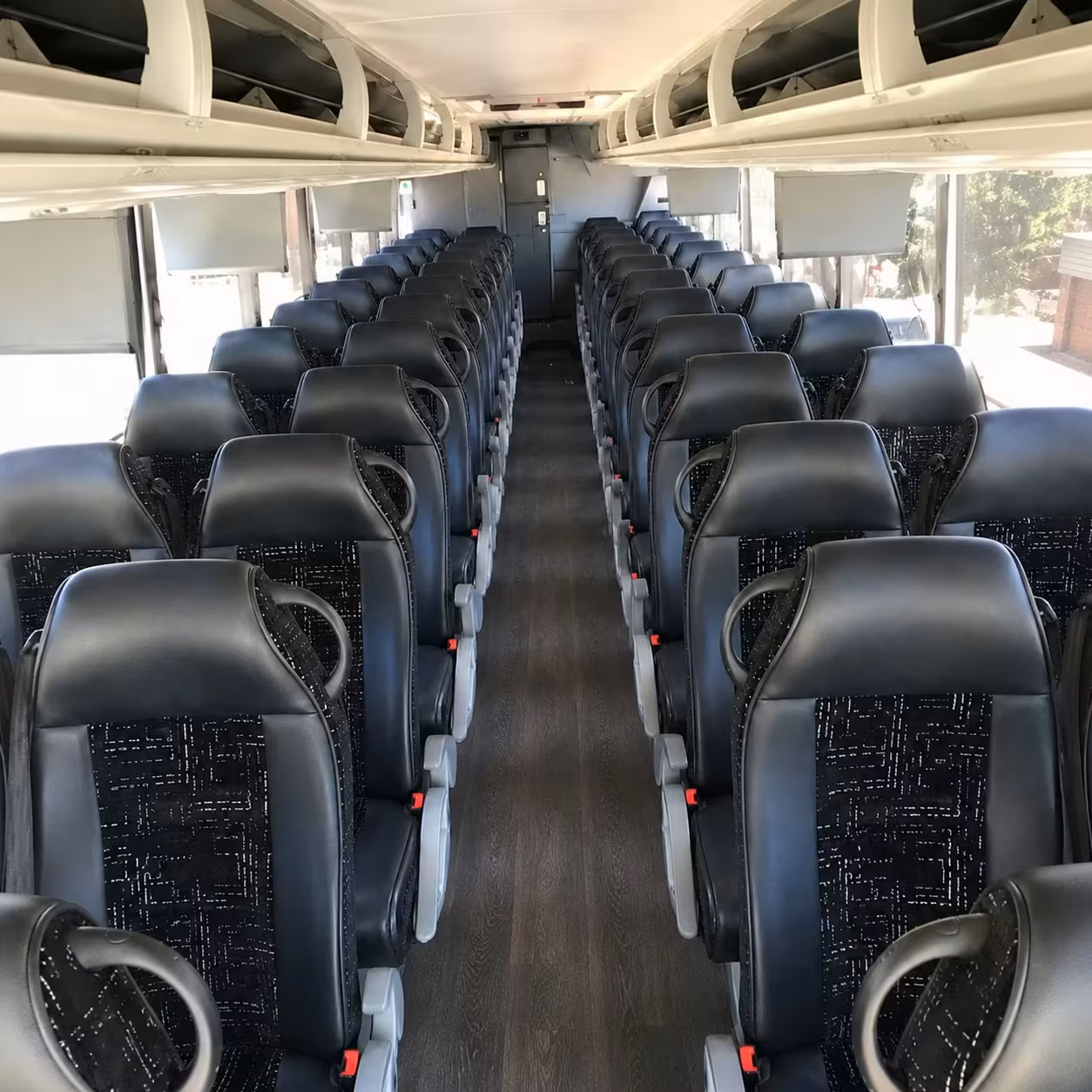 56 passenger charter bus inside