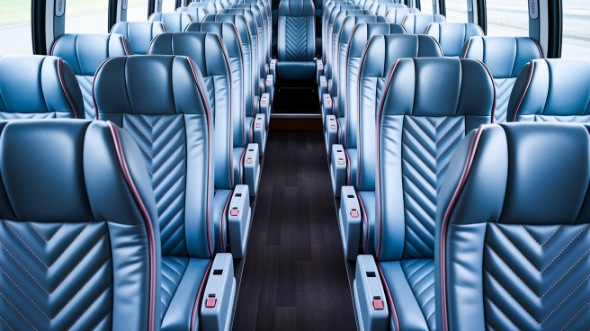56 passenger charter bus interior view